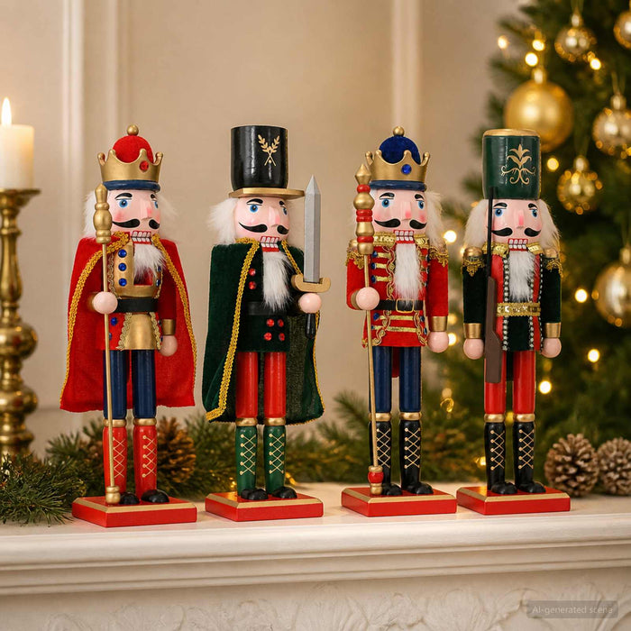 Crăciun Nutcracker TURKU 4 buc. Roșu și Negru 38 cm - WALTI WALTI