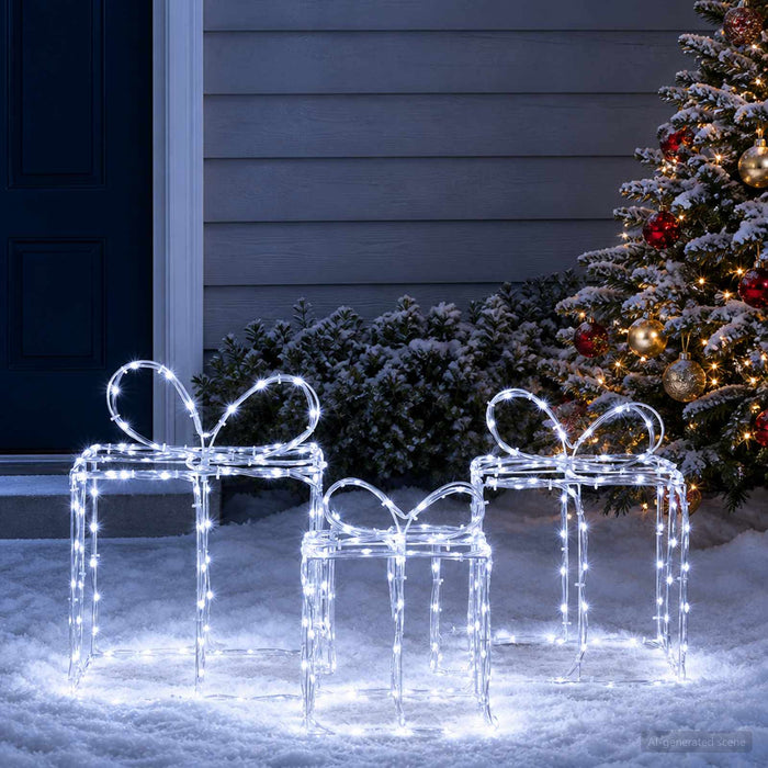 Cutii de cadouri luminoase de Crăciun LOVIISA 3 buc. - WALTI WALTI