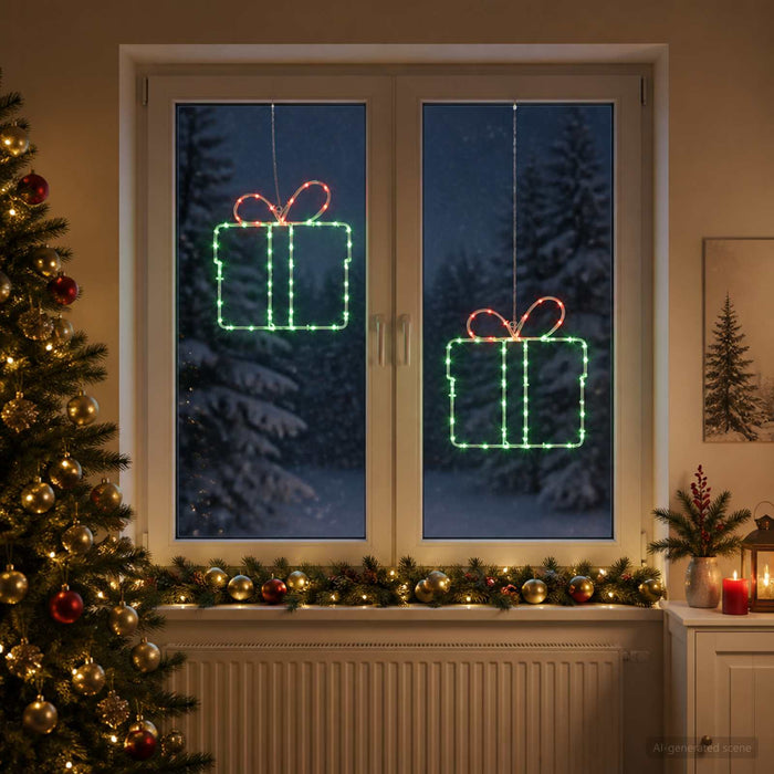 Siluete luminoase de Crăciun pentru fereastră LOVIISA 2 buc. WALTI