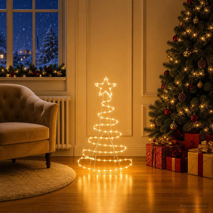 Brad de Crăciun LED tip figură luminoasă LOVIISA 100 LED-uri WALTI