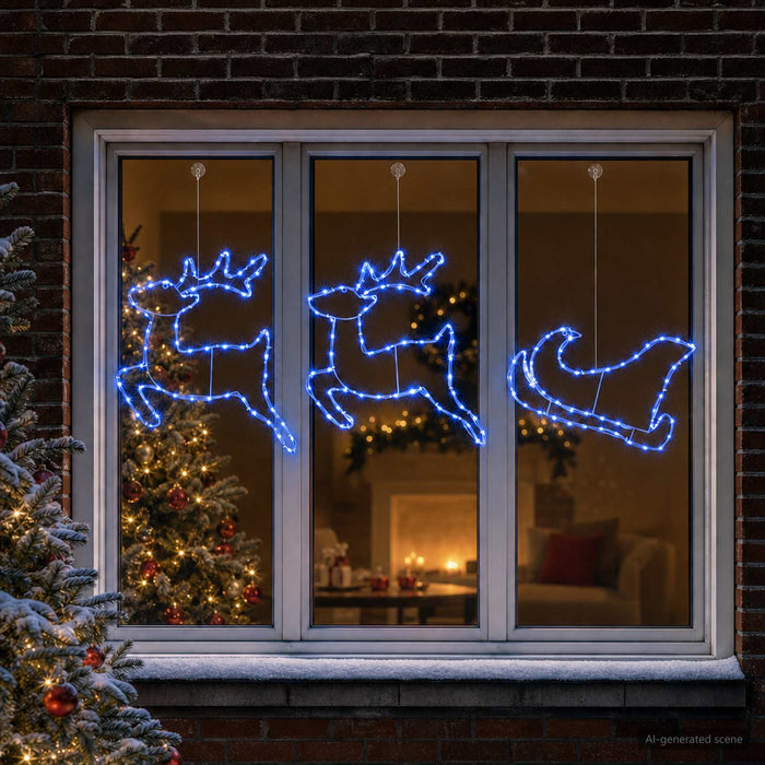 Decorațiune de Crăciun cu reni și sanie LOVIISA 180 LED-uri - WALTI WALTI