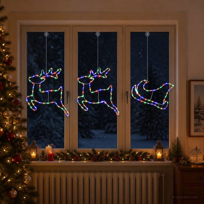 Decorațiune de Crăciun cu reni și sanie LOVIISA 180 LED-uri - WALTI WALTI