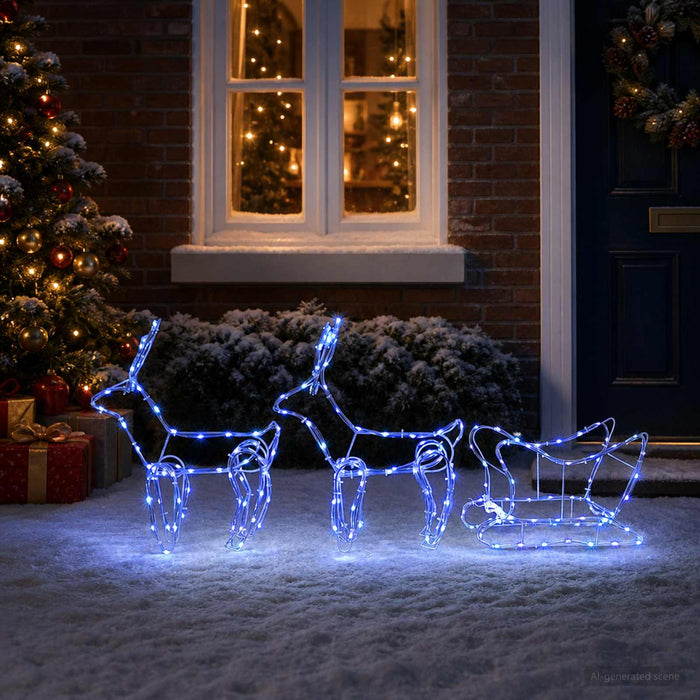 Decorațiune de Crăciun cu reni și sanie LOVIISA 240 LED-uri - WALTI WALTI