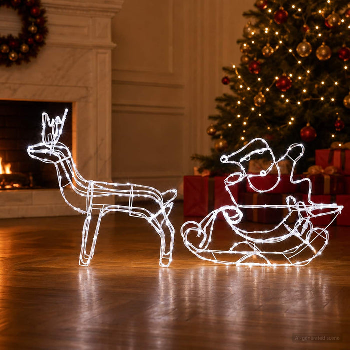 Decorațiune de Crăciun cu ren și sanie LOVIISA 320 LED-uri - WALTI WALTI