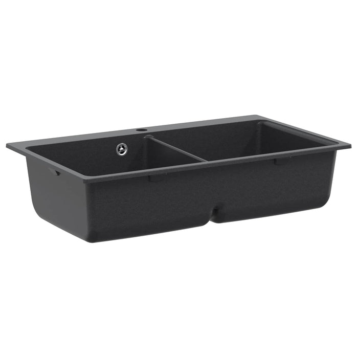 Chiuvetă de bucătărie cu bazin dublu Granite 86 x 51 x 30 cm WALTI