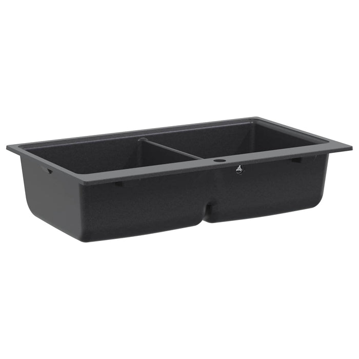 Chiuvetă de bucătărie cu bazin dublu Granite 86 x 51 x 30 cm WALTI
