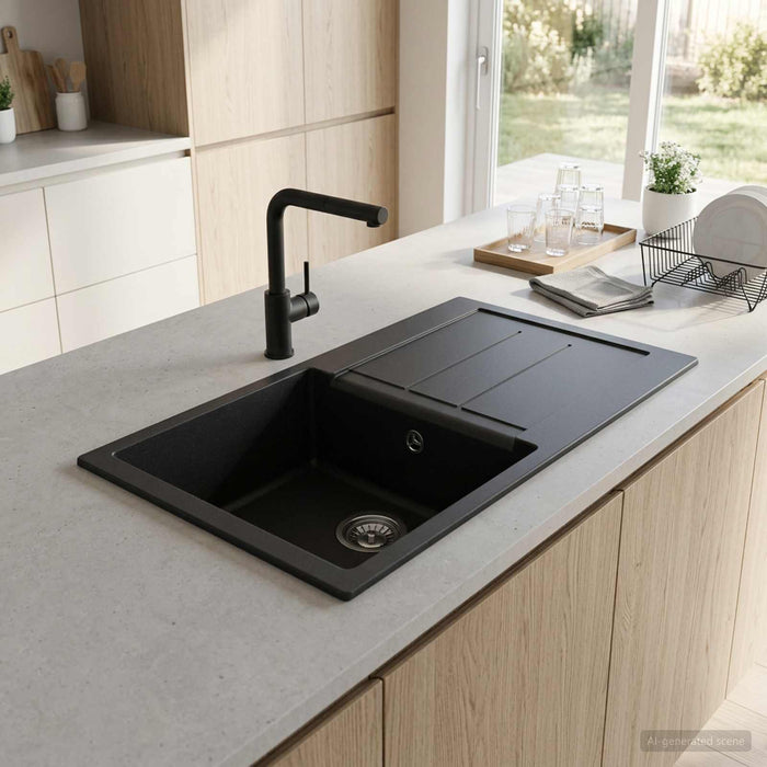 Chiuvetă de bucătărie cu o cuvă Granite 78 x 50 x 20 cm Grafit WALTI