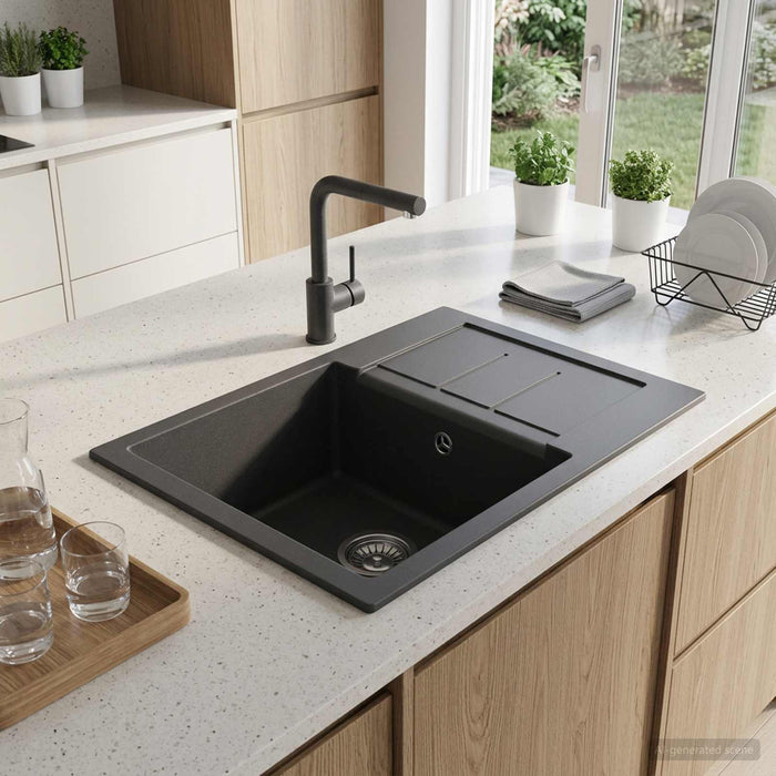 Chiuvetă de bucătărie cu o cuvă Granite 62 x 50 x 20 cm Grafit WALTI