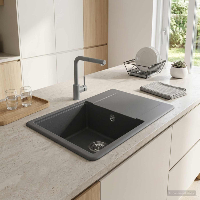 Chiuvetă de bucătărie cu o singură cuvă Granit 56 x 46 x 19 cm WALTI