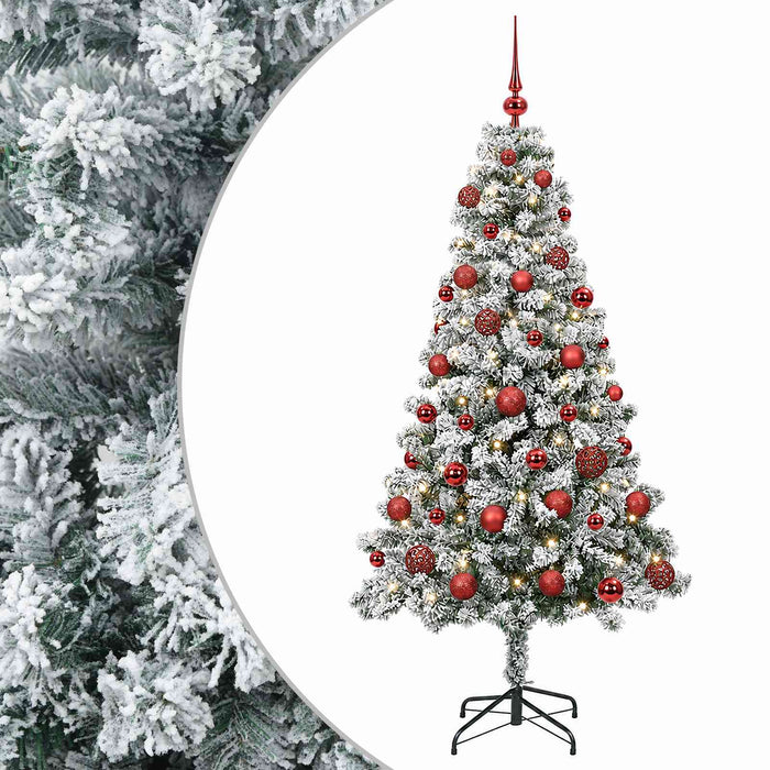 Brad de Crăciun artificial cu globuri 120 cm 150 LED-uri WALTI