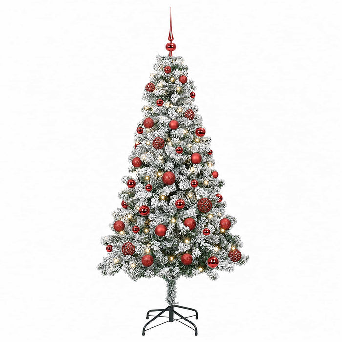 Brad de Crăciun artificial cu globuri 120 cm 150 LED-uri WALTI