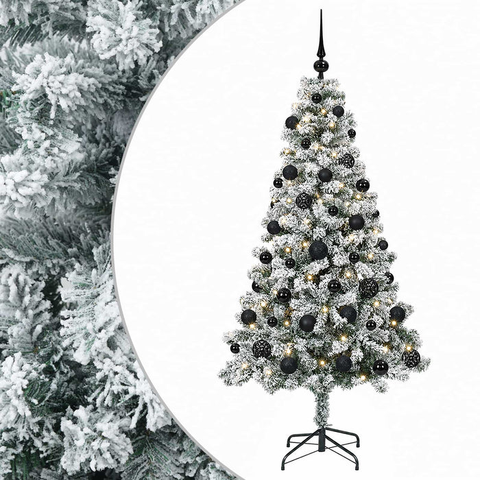 Brad de Crăciun artificial cu globuri 120 cm 150 LED-uri WALTI