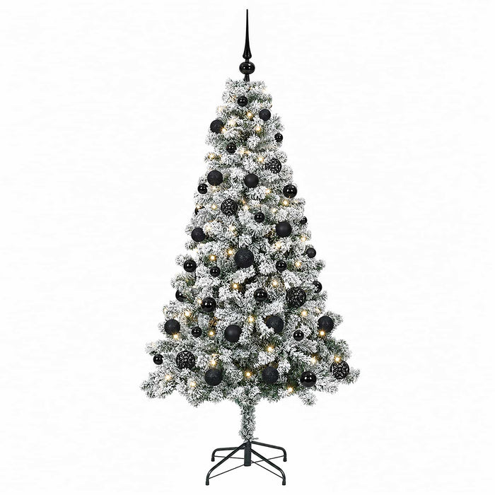 Brad de Crăciun artificial cu globuri 120 cm 150 LED-uri WALTI