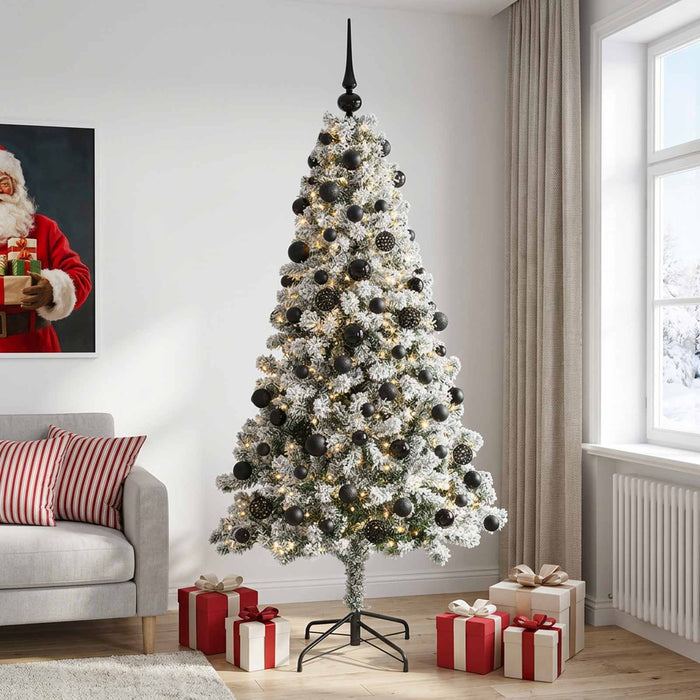Brad de Crăciun artificial cu globuri 180 cm 300 LED-uri WALTI