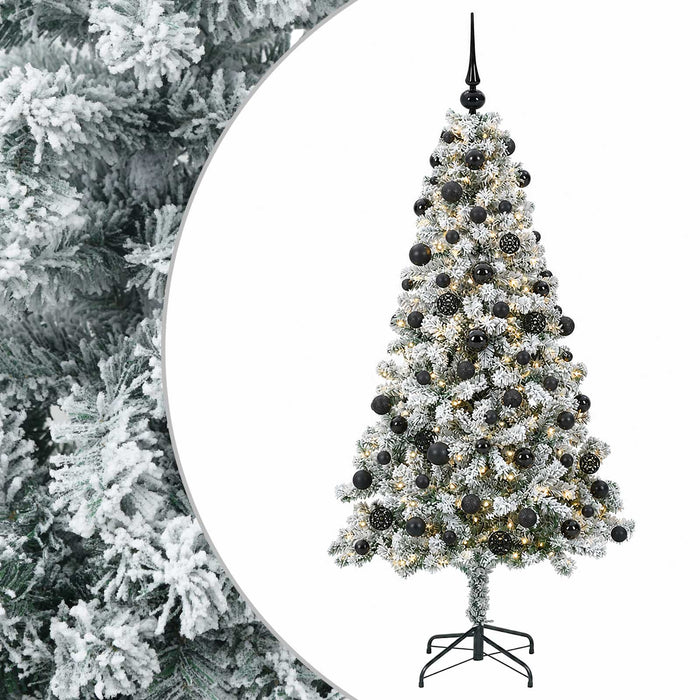 Brad de Crăciun artificial cu globuri 180 cm 300 LED-uri WALTI