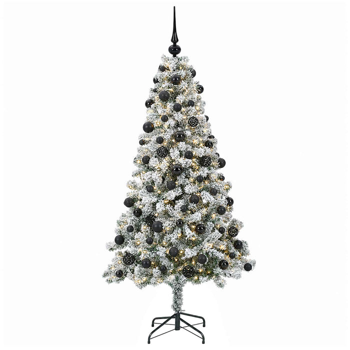 Brad de Crăciun artificial cu globuri 180 cm 300 LED-uri WALTI