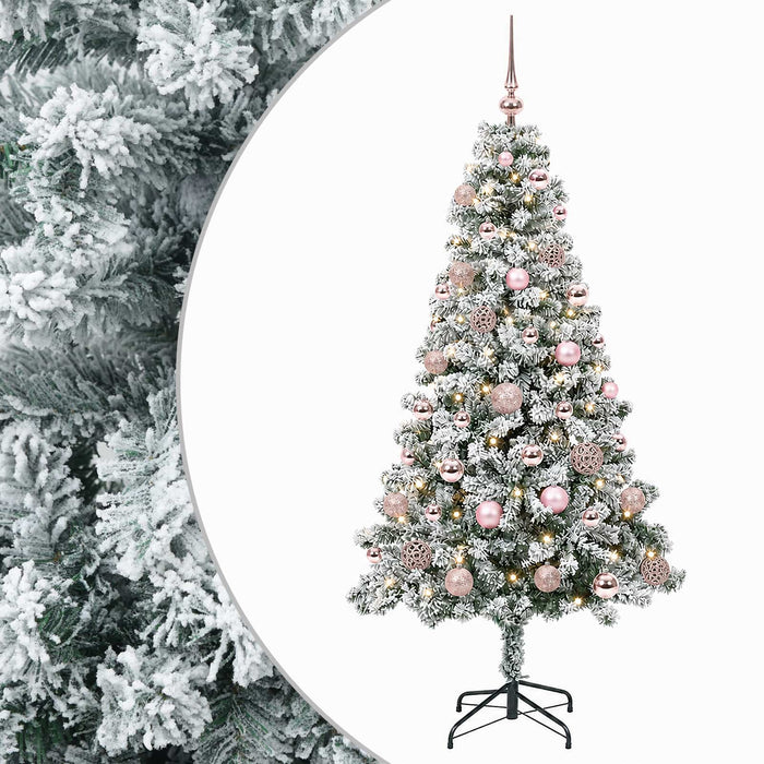 Brad de Crăciun artificial cu globuri 120 cm 150 LED-uri WALTI