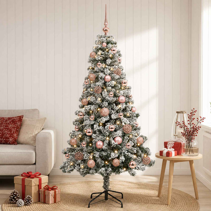 Brad de Crăciun artificial cu globuri 120 cm 150 LED-uri WALTI