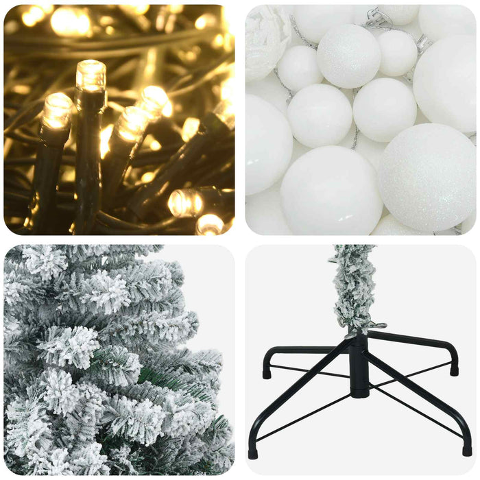 Brad de Crăciun artificial cu globuri 120 cm 150 LED-uri WALTI