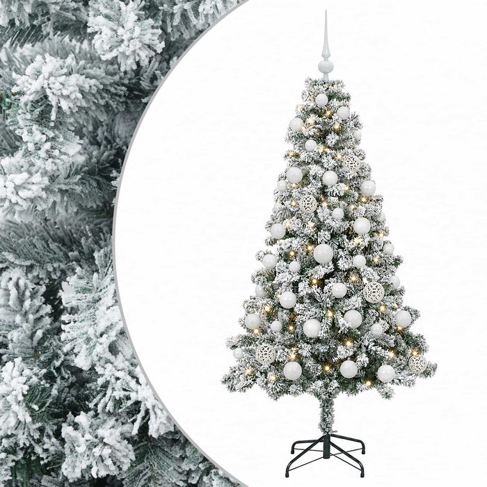 Brad de Crăciun artificial cu globuri 120 cm 150 LED-uri WALTI