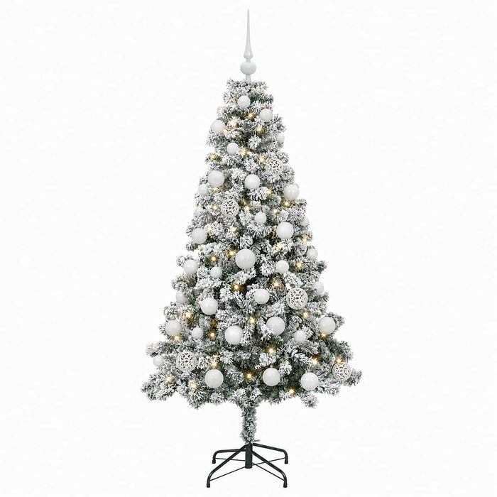 Brad de Crăciun artificial cu globuri 120 cm 150 LED-uri WALTI