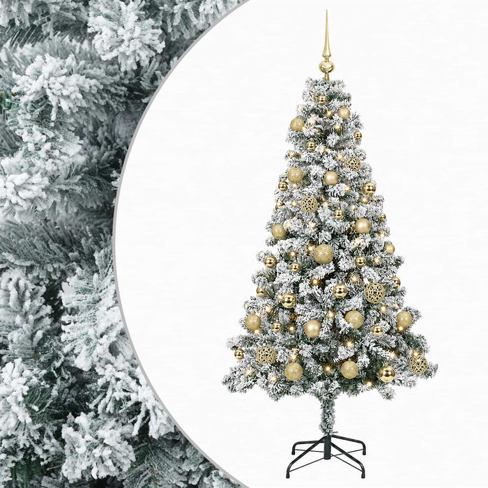 Brad de Crăciun artificial cu globuri 120 cm 150 LED-uri WALTI