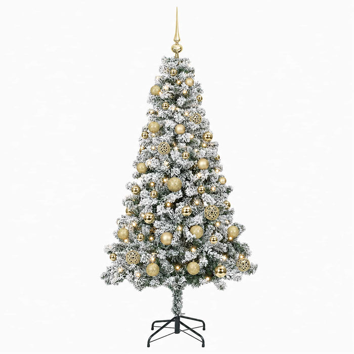 Brad de Crăciun artificial cu globuri 120 cm 150 LED-uri WALTI