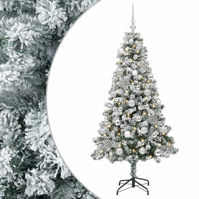 Brad de Crăciun artificial cu globuri 120 cm 150 LED-uri WALTI