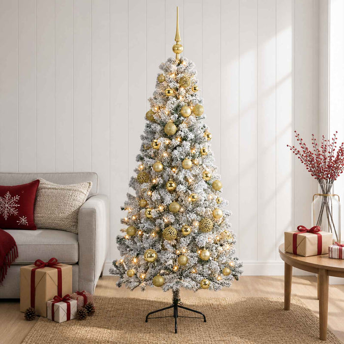 Brad de Crăciun artificial cu glob 120 cm 150 LED-uri Alb cald - WALTI WALTI
