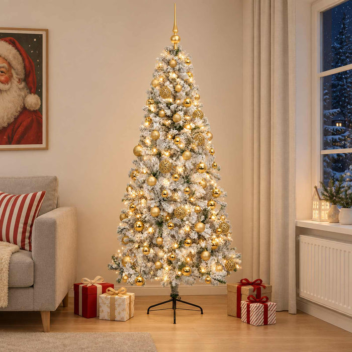 Brad de Crăciun artificial cu glob 210 cm 300 LED-uri Alb cald - WALTI WALTI