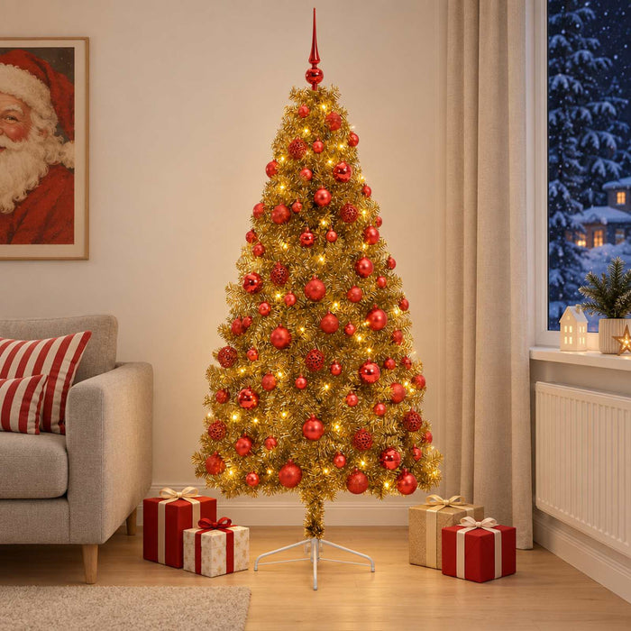 Brad de Crăciun artificial cu glob 210 cm 300 LED-uri Alb cald - WALTI WALTI