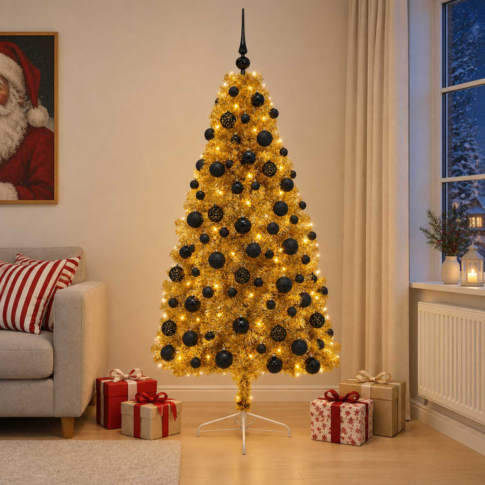 Brad de Crăciun artificial cu glob 210 cm 300 LED-uri Alb cald - WALTI WALTI