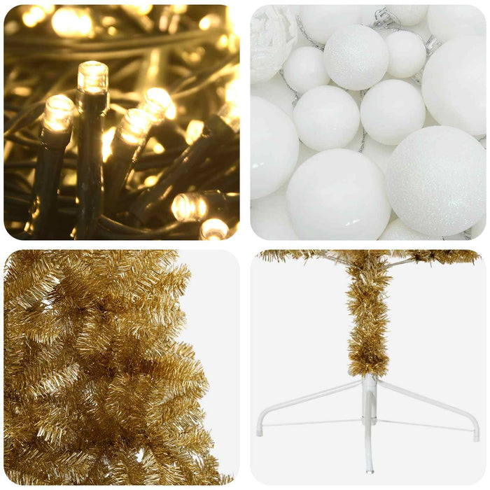 Brad de Crăciun artificial cu glob 150 cm 150 LED-uri Alb cald WALTI