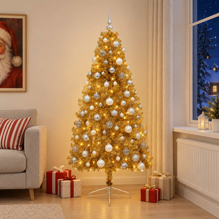 Brad de Crăciun artificial cu glob 210 cm 300 LED-uri Alb cald - WALTI WALTI