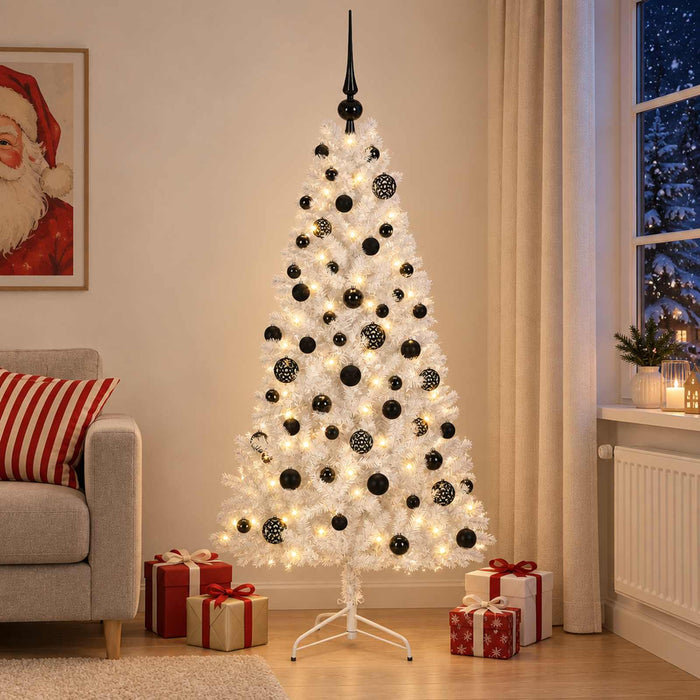 Brad de Crăciun artificial cu glob 240 cm 300 LED-uri Alb cald WALTI