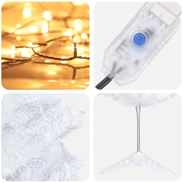 Copac Artificial Slăb de Crăciun 150 cm 150 LED-uri Alb cald WALTI