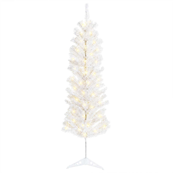 Copac Artificial Slăb de Crăciun 150 cm 150 LED-uri Alb cald WALTI