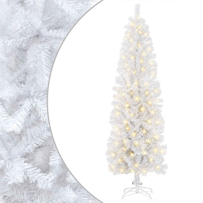 Copac Artificial Slăb de Crăciun 210 cm 300 LED-uri Alb cald WALTI