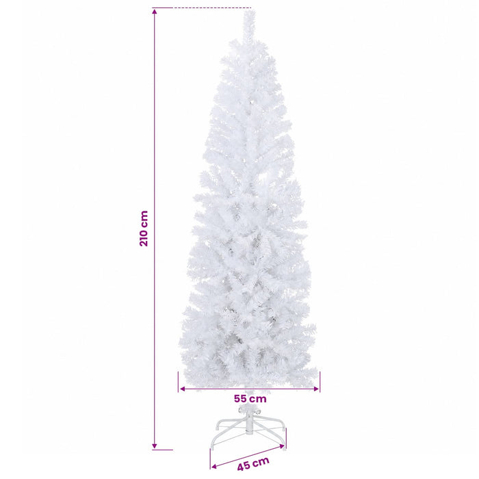 Copac Artificial Slăb de Crăciun 210 cm 300 LED-uri Alb cald WALTI