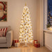 Brad de Crăciun artificial îngust cu globuri 210 cm 300 LED-uri - WALTI WALTI