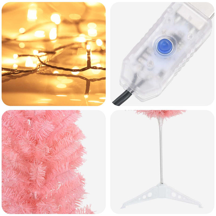 Copac Artificial Slăb de Crăciun 150 cm 150 LED-uri Alb cald WALTI
