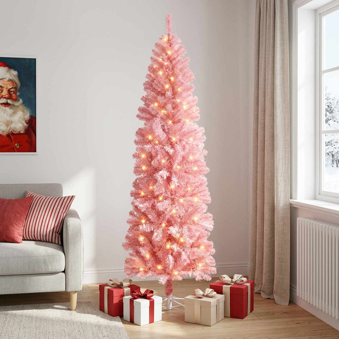 Copac Artificial Slăb de Crăciun 180 cm 300 LED-uri Alb cald WALTI