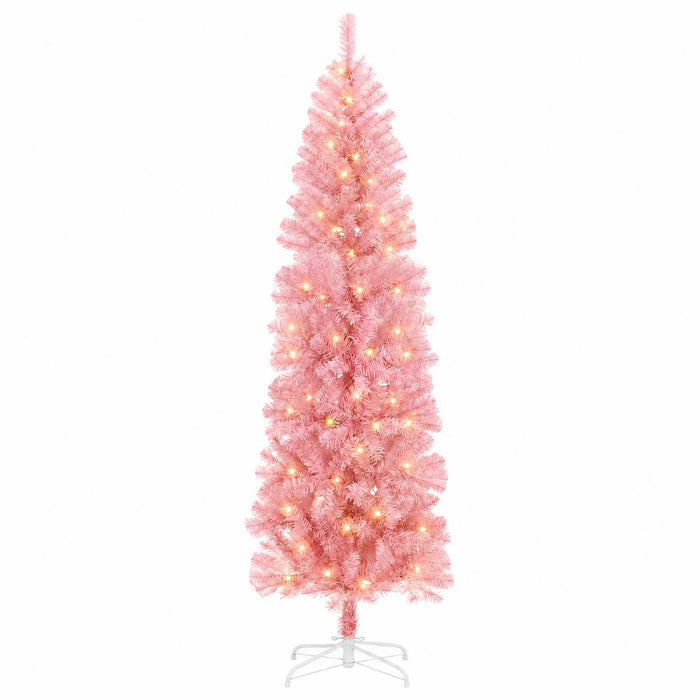 Copac Artificial Slăb de Crăciun 180 cm 300 LED-uri Alb cald WALTI