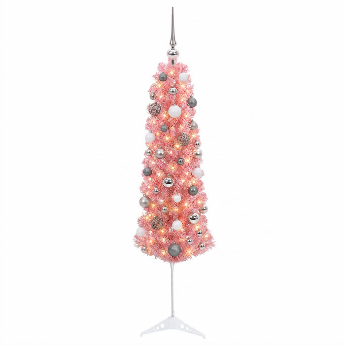 Brad de Crăciun artificial, îngust, cu globuri 120 cm WALTI