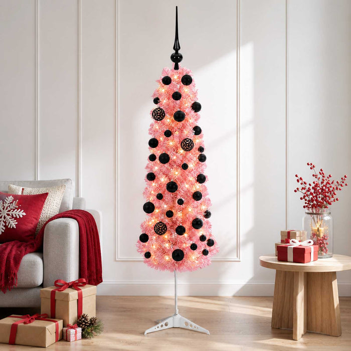 Brad de Crăciun artificial îngust, cu glob 150 cm 150 LED-uri WALTI
