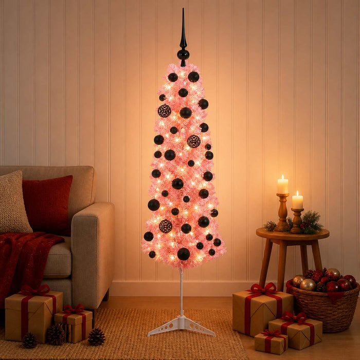Brad de Crăciun artificial îngust, cu glob 150 cm 150 LED-uri WALTI