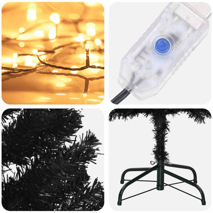 Copac Artificial Slăb de Crăciun 180 cm 300 LED-uri Alb cald WALTI