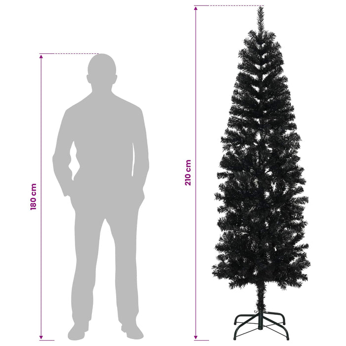 Copac Artificial Slăb de Crăciun 210 cm 300 LED-uri Alb cald WALTI