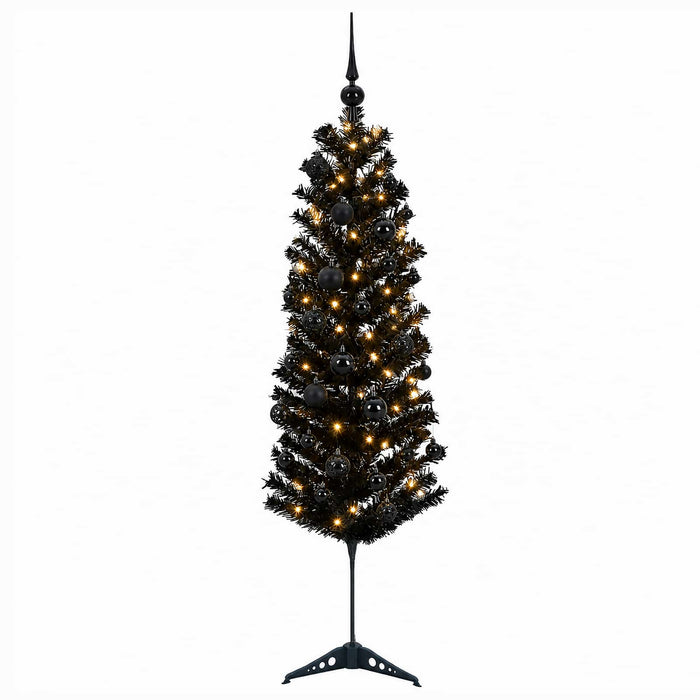 Brad de Crăciun artificial îngust cu globuri 150 cm 150 LED-uri WALTI