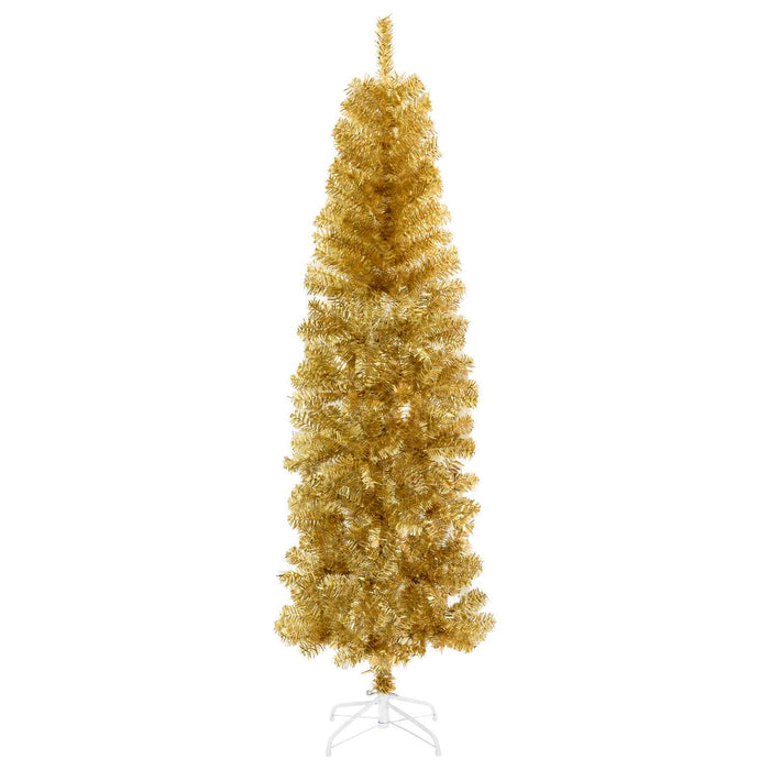 Pom de Crăciun artificial subțire cu globuri 180 cm 300 LED-uri - WALTI WALTI